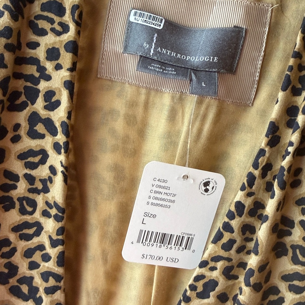 Anthropologie Leopard Print Midi Dress in Tan and Black - Picture 7 of 16